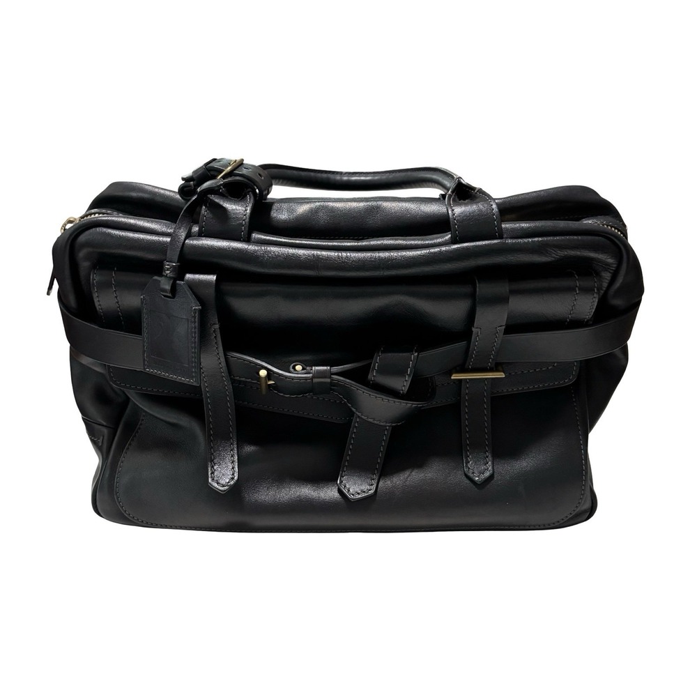 REED KRAKOFF "Fighter" Black Leather Satchel Handbag Bag Tote *Flawed Interior*